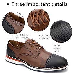 Meijiana Men's Oxfords Casual Dress Shoes Leather