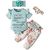 SUNNY PIGGY Newborn Infant Baby Girl Clothes Ruffle Romper Toddler Girl Floral Cotton Pant Sets Girls Clothing Outfit