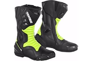 PROFIRST Motorcycle Boots for Men Comfortable Fit Riding Armored Boots with Zipper, Anti-Slip Sole, Reinforced Street Racing Shoes