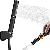 BESy Black Brass 2 In 1 Function Handheld Shower Head Set High Pressure 7 Inch Shower Head High Flow Hand Shower Wand with 59