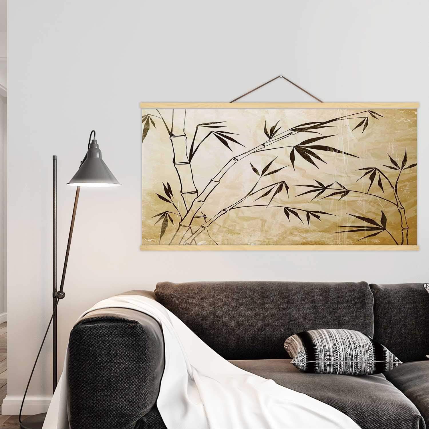 Carteles colgantes de bambú para decoración del hogar, diseño degradado