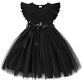 Sinhoon Toddler Girl Tulle Dress Summer Ruffle Sleeveless Baby Girl Fashion Casual Dresses 1-6Y