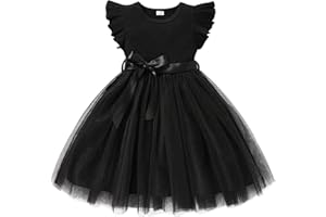 Sinhoon Toddler Girl Tulle Dress Summer Ruffle Sleeveless Baby Girl Fashion Casual Dresses 1-6Y