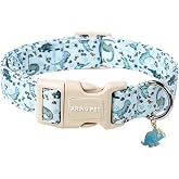 ARING PET Dinosaur Dog Collar, Blue Summer Pet Collars with Quick Release Buckle for Puppy Small Medium Large Boy Girl Dogs-XS
