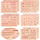 Threlaco 10 Pcs Suture Practice Pads 3 Layer Suture Pad Kit with Wounds Hard to Rip Tear or Break for Medical Vet Students Veterinarian Nurses Training Practice