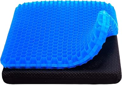 Boenkush 2022 Large Gel Seat Cushion Honeycomb 3.5 cm Thick 47x43 cm