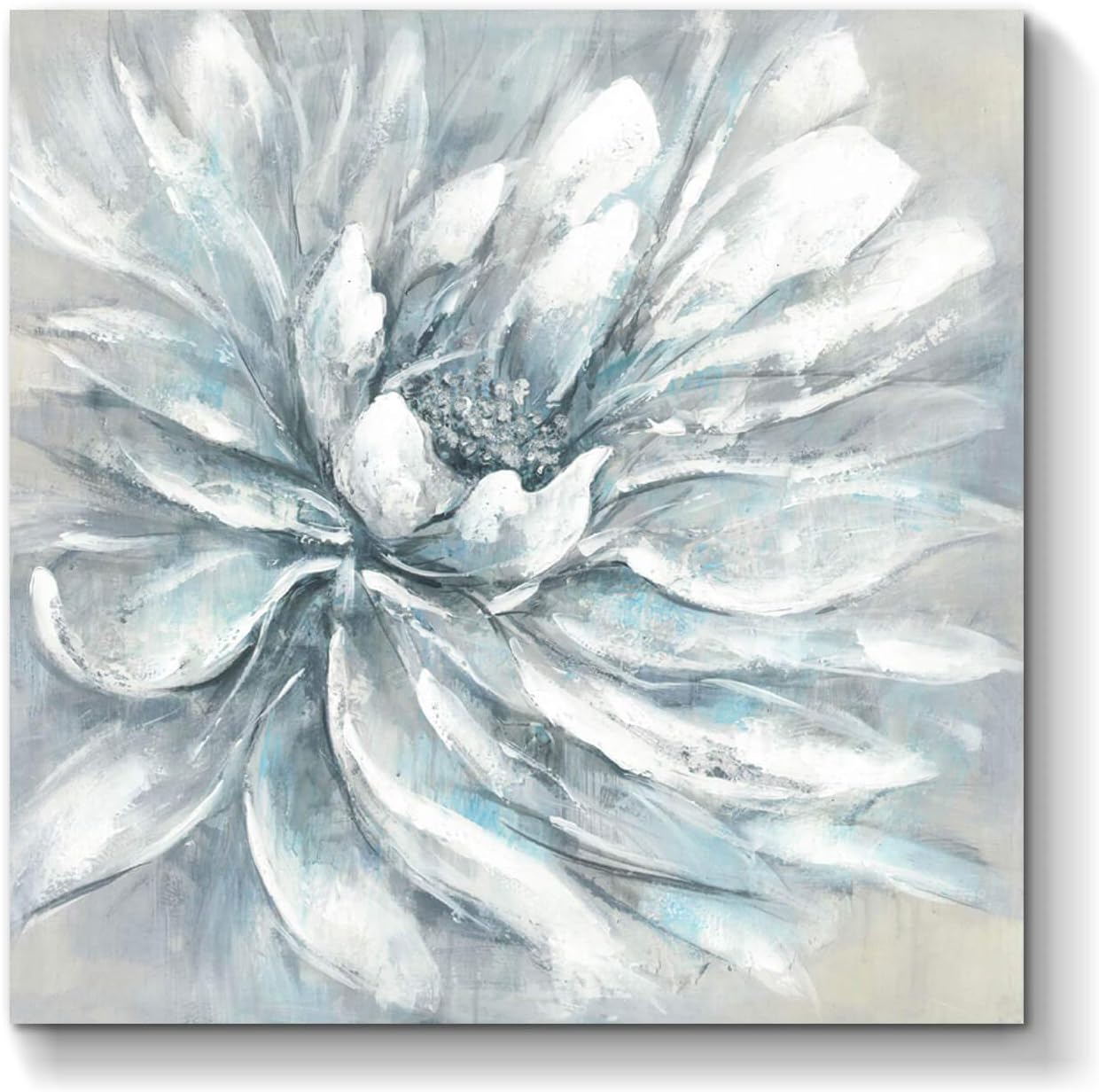 Flower Picture Abstract Wall Art: Floral Painting Hand Painted Artwork on Canvas for Office ( 36'' x 36'' x 1 Panel )