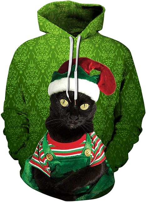 Siennaa Sweat A Capuche Unisexe Pull Moche Chat Chien Drole Imprime Imitation Creatif 3d Galaxy Sweat Shirt Avec Capuche Rigolo Pull Capuche Noel Manches Longues Sportif Sweat Shirt Avec Poche Amazon Fr Vetements Et