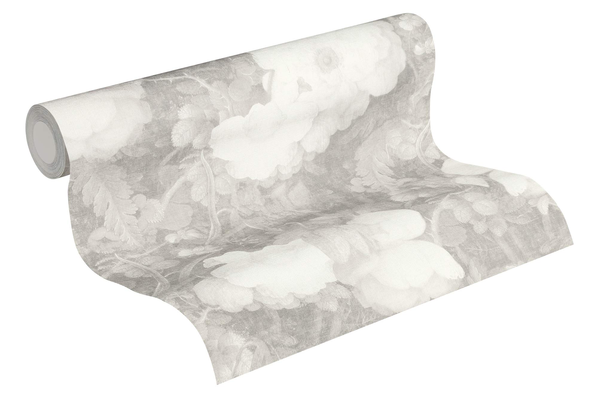 Livingwalls Floral Wallpaper Metropolitan Stories Non-Woven Anke & Daan - Amsterdam 10.05 m x 0.53 m Grey White Made in Germany 369214 36921-4
