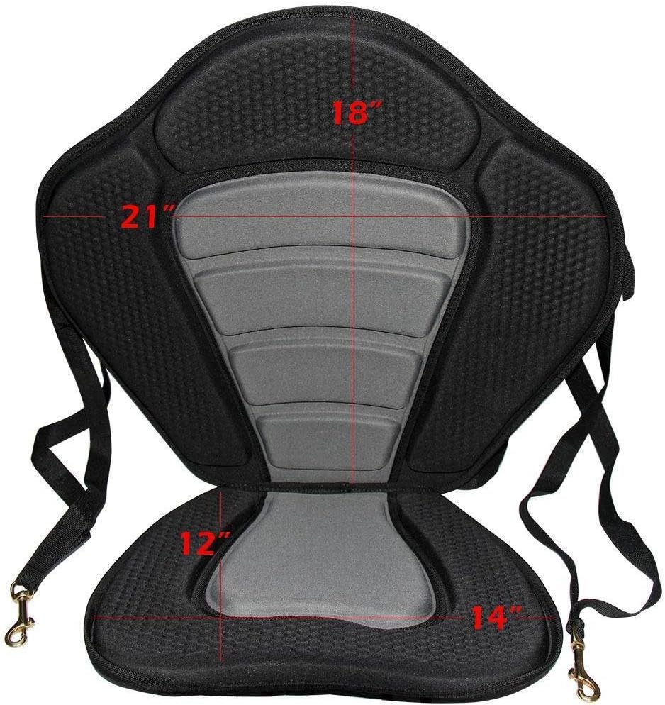 Evaric Deluxe Molded Foam Kayak/Canoe Seat W/Zipper Storag Back Pack&Fishing Rod Holder