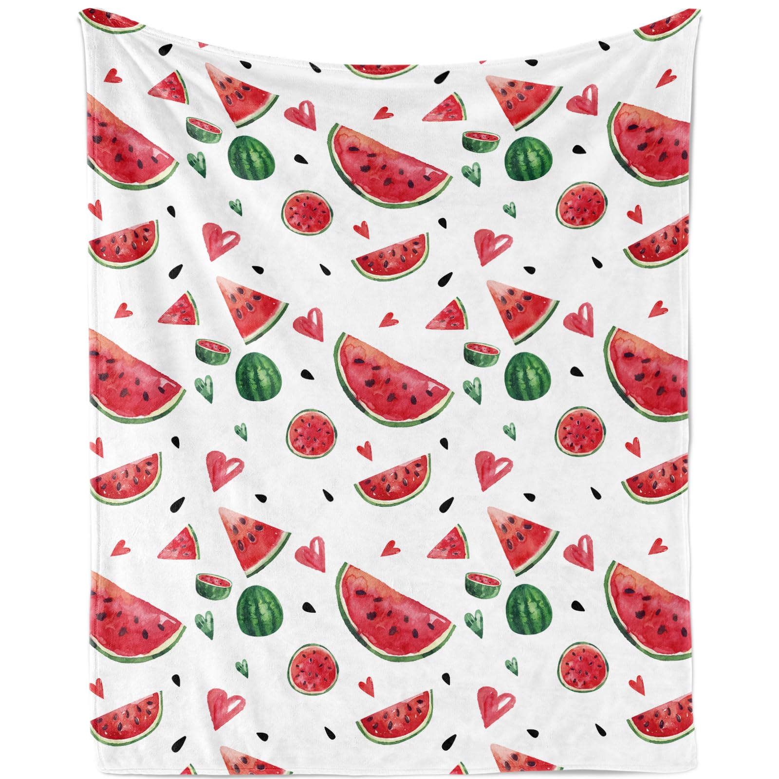 Watermelon Throw Blanket for Girls, Soft Cozy Watermelon Blanket for Fruit Lovers, Lightweight Watermelon Fruit Printed Throw Blanket, Fuzzy Plush Watermelon Throw Blanket for Teens Gift, 130x150cm
