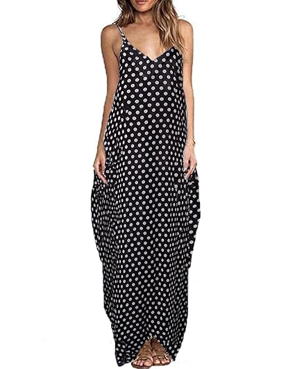 Zanzea Femme Bohême Lâche Maxi Longue Robe Imprimé Sexy Col V Profonde Bretelle De Plage Cocktail Robe Dété