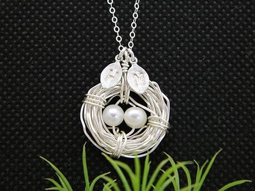 mother necklace with child initial