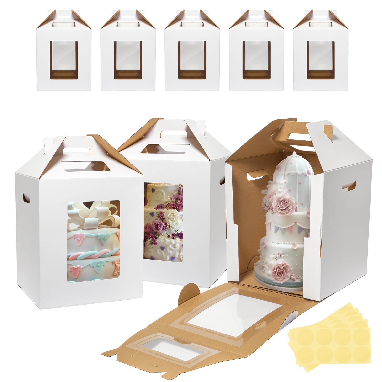 Wowxyz 8 Pack Tall Cake Boxes for Tier Cakes