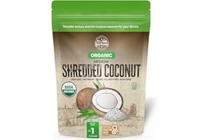 Organic Shredded Coconut Flakes - 1 Lb. Unsweetened, Desiccated, Medium Sized Coconut Shreds for Baking, Smoothies and Cereals | Fine, Raw and Dried Coconut, Non-GMO, Vegan, Gluten Free | - Ava Farms