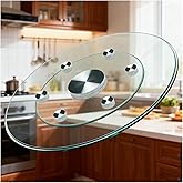 23" Large Glass Turntable Dining Table Lazy Susan, Kitchen Round Clear Tabletop Rotating Tray Lazy Susan Organizer, Party Tab