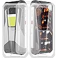 AQGGIIXY Tempered Glass Film 2 Pack + 2 Pack Cover for Unihertz 8849 Tank 3 Pro (6.79"), 9H Hardness Screen Protector and Soft Silicone Case Bumper Shell Protective TPU Cases Clear