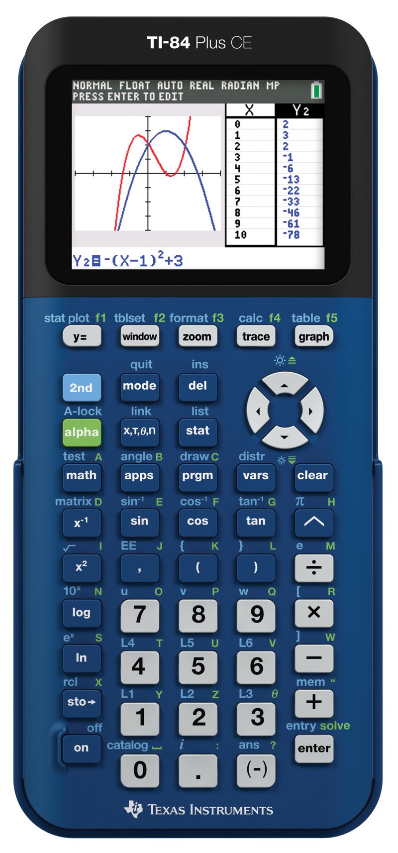 Texas Instruments TI- 84 Plus CE Denim Graphing Calculator