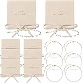 Quelay 16 Pcs Jewelry Bridesmaid Gift Pearl Bracelet Microfiber Jewelry Bag Pouch Set of 8 for Wedding Bridal Party Favor