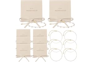 Quelay 16 Pcs Jewelry Bridesmaid Gift Pearl Bracelet Microfiber Jewelry Bag Pouch Set of 8 for Wedding Bridal Party Favor