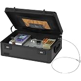 Vaultz Locking Storage Chest with Dual Combination Lock-Small Lock Box for Laptops, Tablets &amp; Valuables, Lockable Storage Box with Code, Keyless Lockbox for Dorm, Home &amp; Travel 18.11" x 12.99" x 6.18"