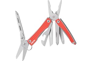 Nextool EDC Keychain Multitool, 10 in 1 Mini Pocket Knife Multi Tool with Needlenose Pliers, Scissors, Mini Useful Cool Gadgets for Men, Father's Day Gifts from Daughter-Red