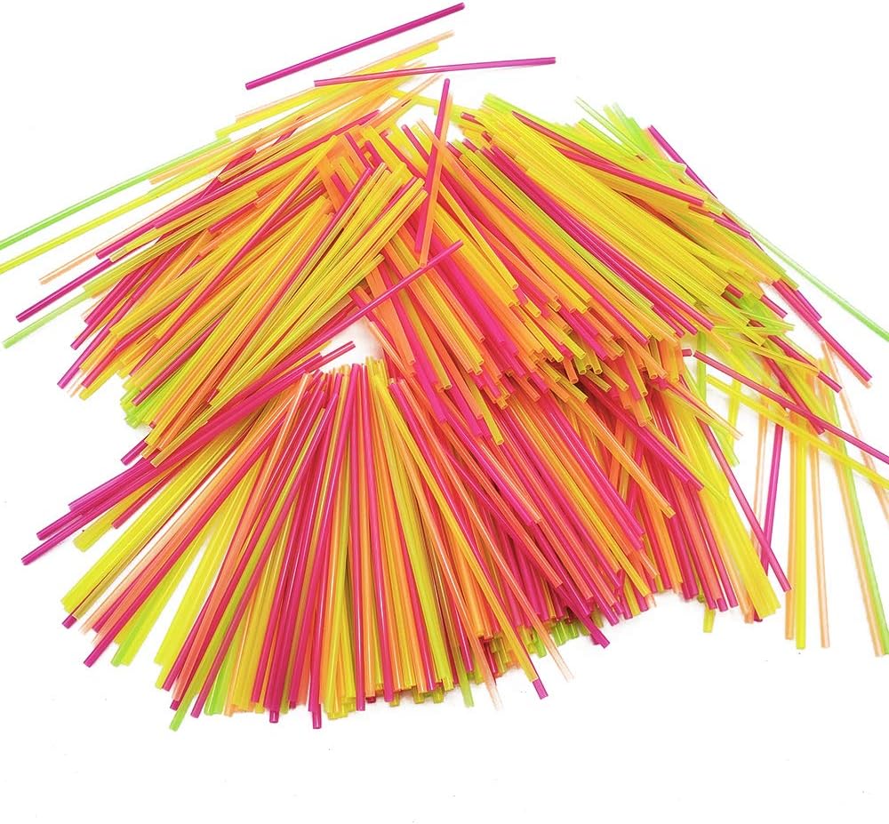 TigerChef 10,000 5 Inch Neon Disposable Plastic Beverage Coffee Stir Sticks Drink Stirrers Cocktails Straws Bulk Swizzle Sticks For Cappuccino, Frappe, Matcha, Hot Chocolate