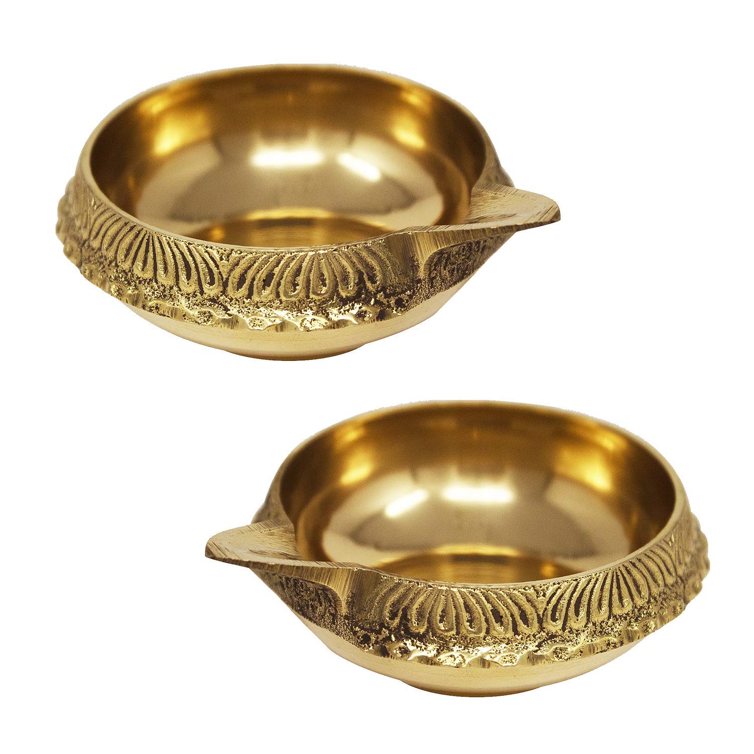 Zap impex Traditional Brass Oil Lamp Brass Deep Diya Indian Oil Lamp Diwali Puja Lamp Kuber Diya (2)