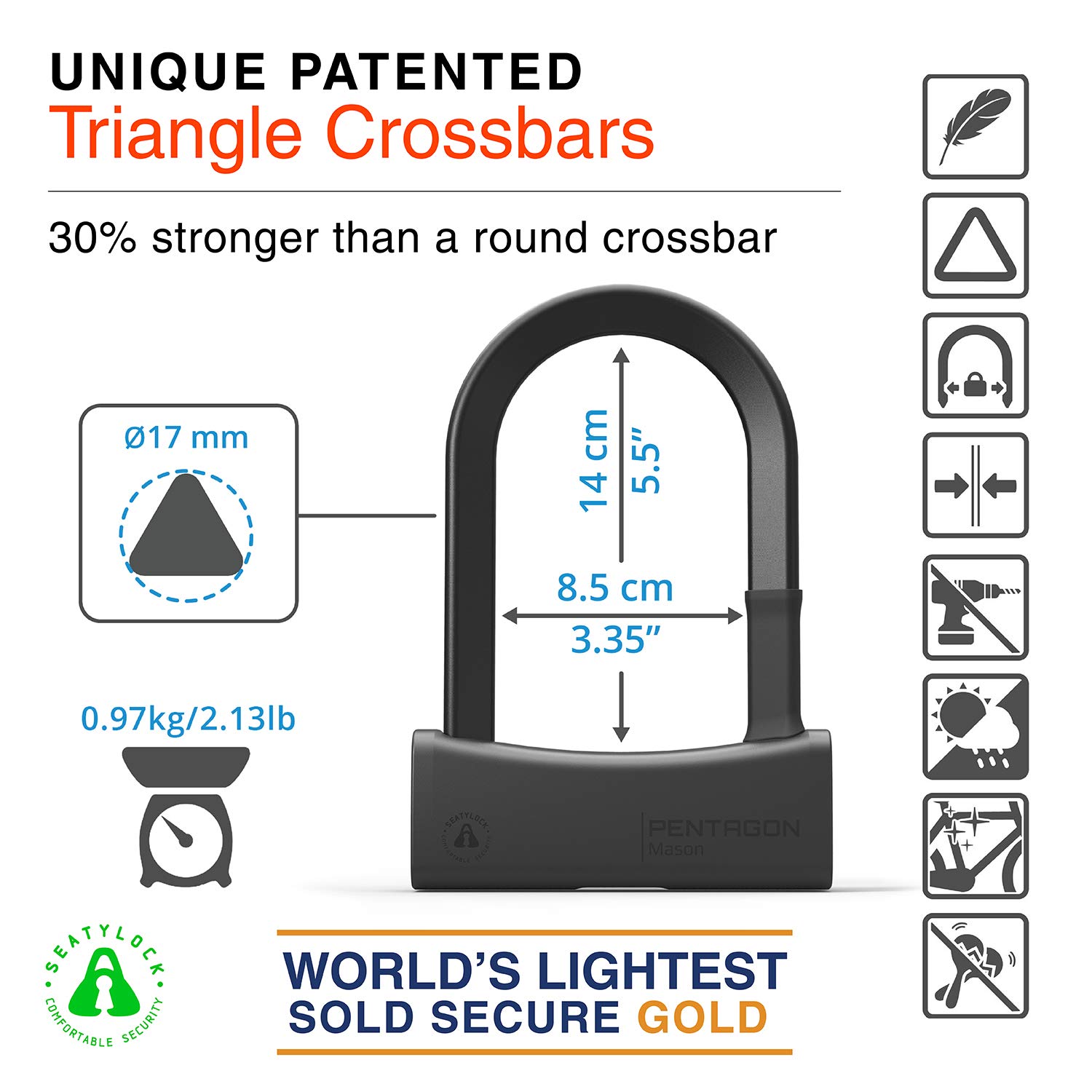 lightest sold secure gold lock