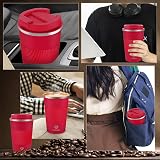 CS COSDDI Travel Mug Insulated Stainless Steel 380 ml Red A Leakproof Lid view 7