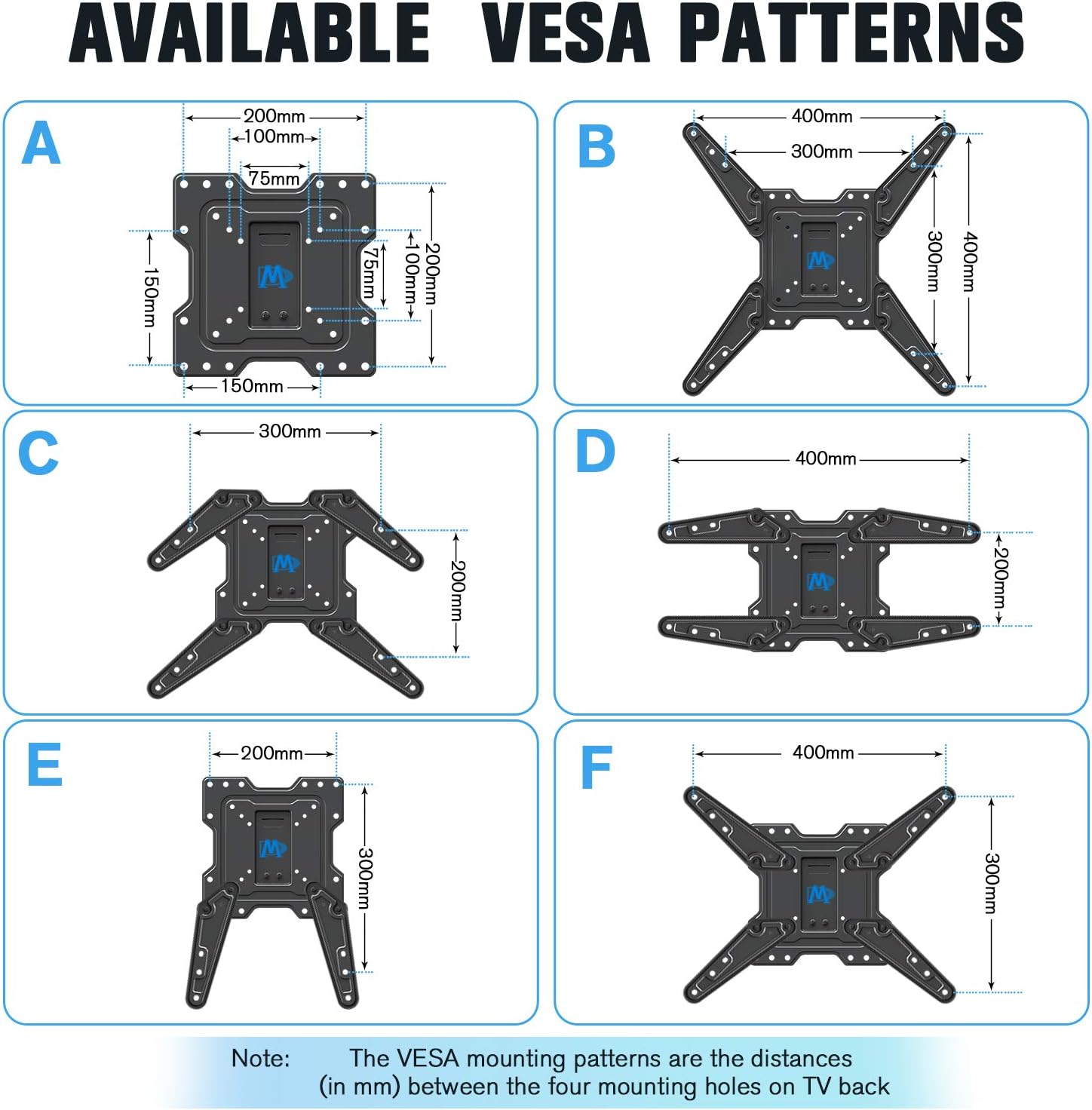 Mounting Dream Full Motion TV Wall Mount for Most 26-55 Inch TVs, Wall Mount for TV with Swivel Articulating Arms, Perfect Center Design TV Mounts Wall, up to VESA 400x400mm and 77 lbs. MD2413-MX: Electronics