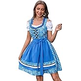 Abaowedding Oktoberfest Outfits Women 3Pcs Dirndl Dresses German Oktoberfest Bavarian Carnival Costume Cosplay Dress