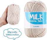 ilauke Knitting Wool 12x50g Creamy Latte DK Yarn 1200m Acrylic Baby Soft view 4