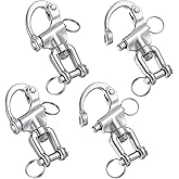 Otoolling 316 Stainless Steel Swivel Snap Shackle Clevis Quick Heavy Duty Release Spring Hook Marine Grade Sailing Halyard Shackle for Boat Rigging Industrial Lifting Climbing