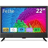 Feihe 22 Inch TV, FHD LED Flat Screen TV 1080p IPS Display w BT/ATSC Tuners/HDMI/VGA/AV/USB Suitable for Kitchen/RV/Caravan and Boat(2026 Model)