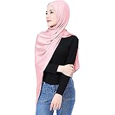 PeacePray Luxury Silky Satin Hijab for Women, Shimmer Crinkle Muslim Head Scarf, Graceful Feminine Charm