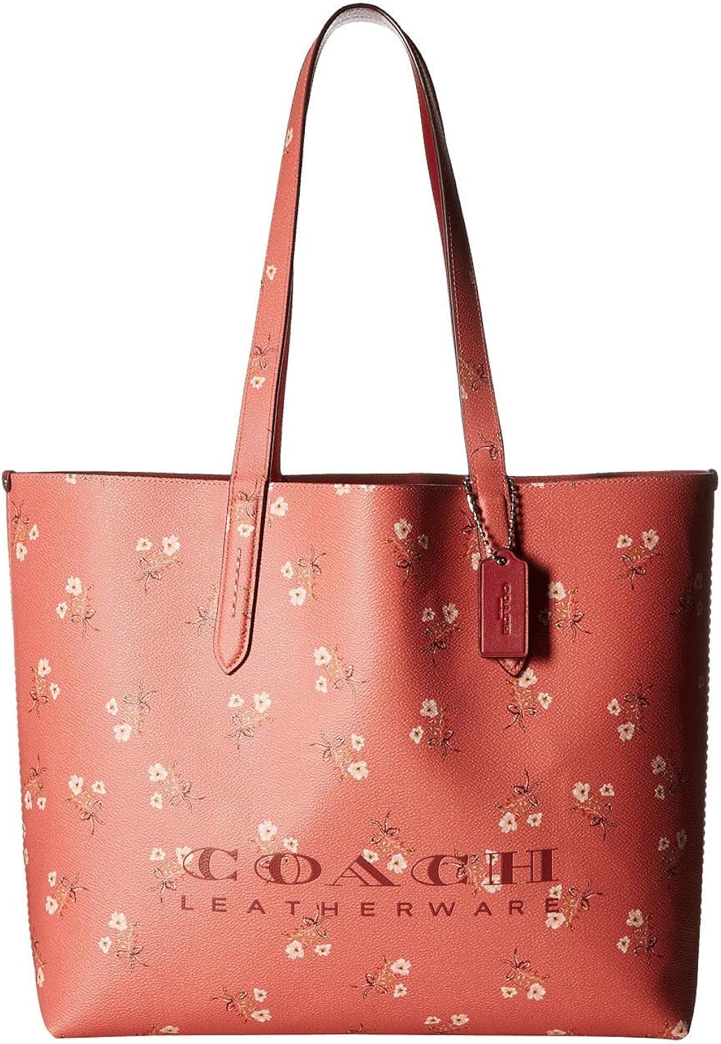 Achat Vente Coach Auto Maif Fr COACH Floral Print Coach Highline Tote Bright Coral/Argent Taille