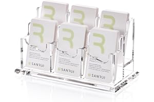 SANRUI Clear Vertical Business Card Holder for Desk , Office Acrylic Business Card Display Stand Desktop Organizer Storage Ca