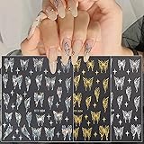 Butterfly Leopard Nail Stickers 3D Self-Adhesive
