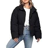 Polu Women's Puffer Jackets Oversized Long Sleeve Winter Zipper Coat Warm Quilted Jackets with Pockets