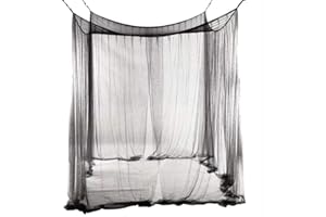 MorroMorn 4 Entries Mosquito Net Hanging Bed Canopy - Extra-Large Easy Installation for Twin Full Queen King California Home 