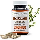 Secrets of the Tribe Quinine Capsules 1000 mg Wildcrafted Quinine (Cinchona officinalis) Dried Bark, Leg Cramp Support Supplement (60 Capsules)