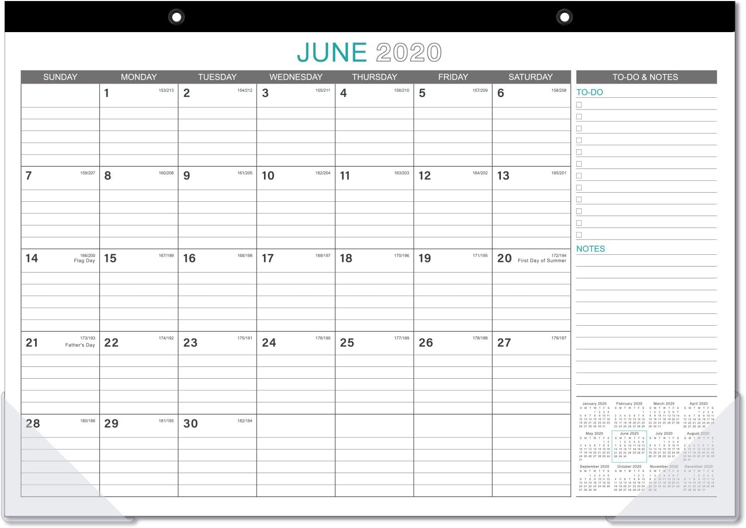 17 X 12 June 21 18 Months Desk Calendar With To Do List Large Ruled Blocks
