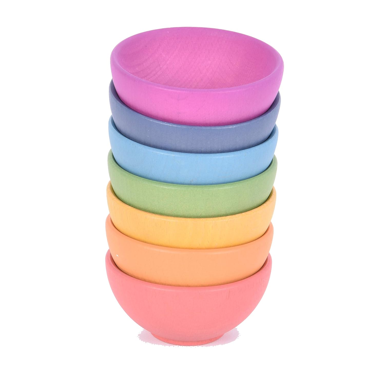 TickiT 73983 Rainbow Wooden Bowls Pack of 7 Amazon.co.uk