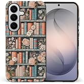 Case for Samsung Galaxy S26+ Plus,Mixed 2 Layer Design Shockproof Soft TPU Ddouble Protection Phone Case for Samsung Galaxy S26+ Plus-Flower Bookshelf