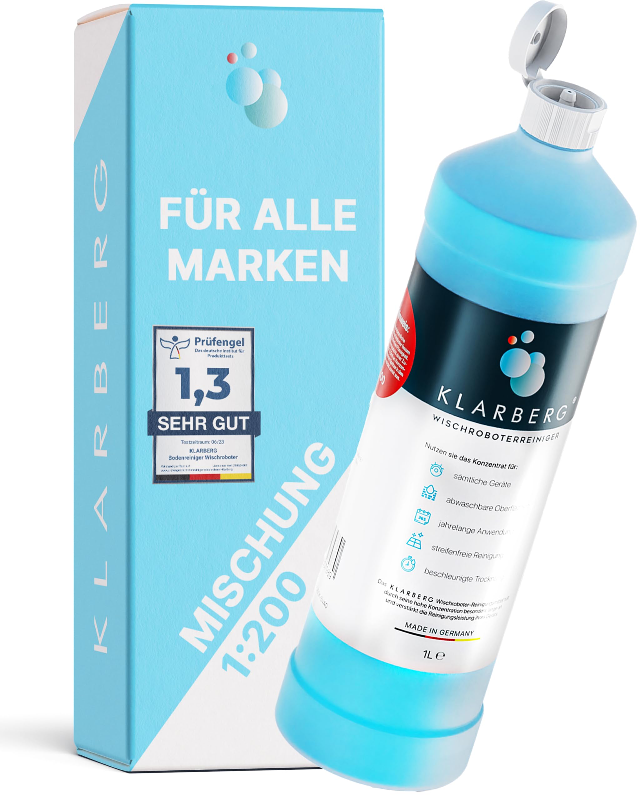 KLARBERG 1L Wischroboter Reinigungsmittel Konzentrat für Boden-/Saugroboter