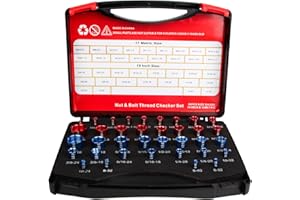 XYLANOR Nut and Bolt Thread Checker 36 Pcs, Standard 19 Inches and 17 Metric Bolt and Nuts Screw Identifier Gauge Tools, Male/Female Size Measuring Gauges Set