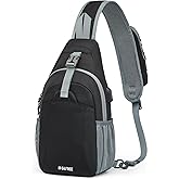 G4Free Sling Bag RFID Crossbody Sling Backpack with USB Charging Port, Travel Hiking Daypack Shoulder Chest Bag for Women Men(Black)