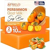 Persimmon Soap Bar for Body Odor Control – Purifying Deodorizing Body Wash with Goat Milk for Eliminating Body Odor – Great for Skin Brightening, Natural Deodorant Soap for Men & Women