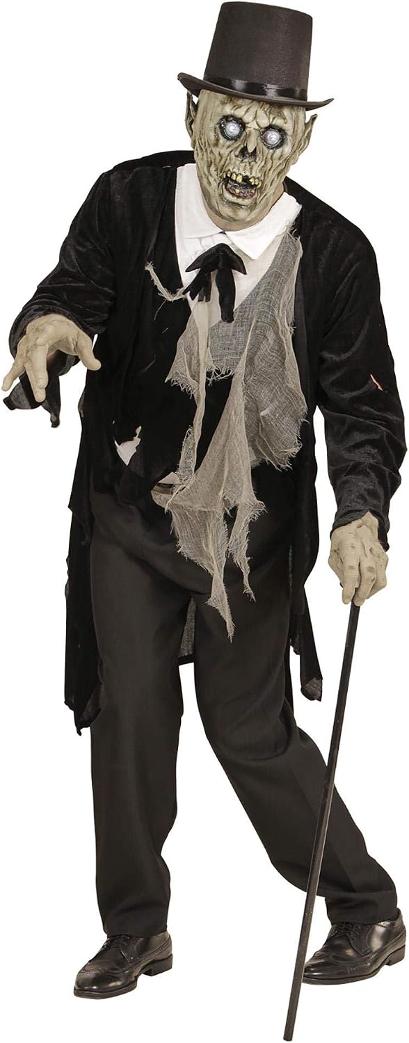 Widmann vd-wdm96574 Mask Full Head Zombie Groom, One Size, Green - Image 5